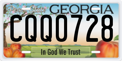 GA license plate CQQ0728