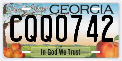 GA license plate CQQ0742