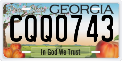 GA license plate CQQ0743