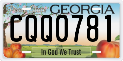 GA license plate CQQ0781