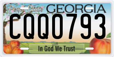 GA license plate CQQ0793
