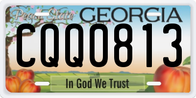 GA license plate CQQ0813