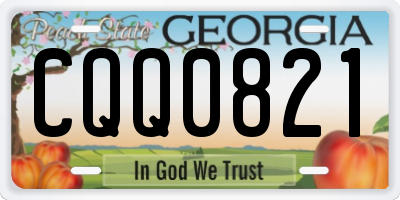GA license plate CQQ0821