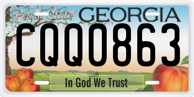 GA license plate CQQ0863