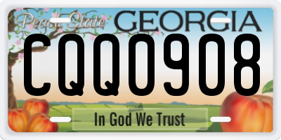 GA license plate CQQ0908