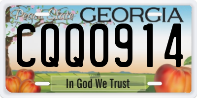 GA license plate CQQ0914