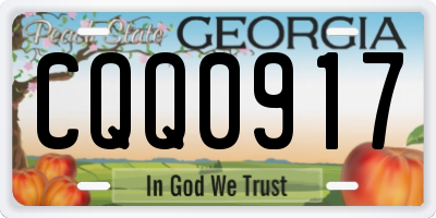 GA license plate CQQ0917