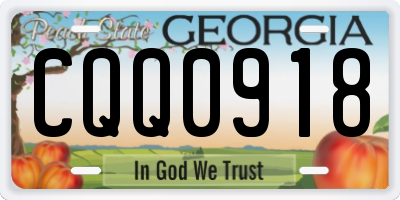 GA license plate CQQ0918