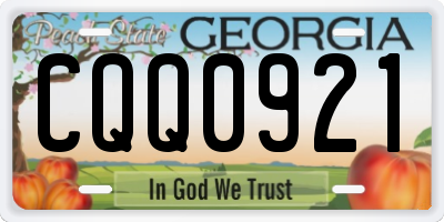 GA license plate CQQ0921