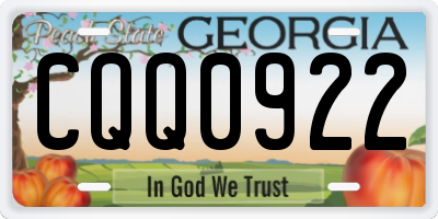 GA license plate CQQ0922