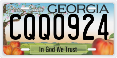 GA license plate CQQ0924