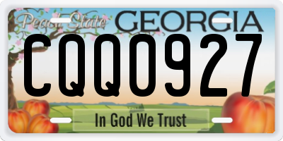 GA license plate CQQ0927