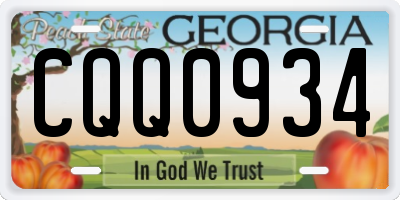 GA license plate CQQ0934