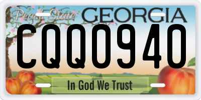 GA license plate CQQ0940