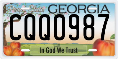 GA license plate CQQ0987