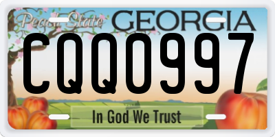 GA license plate CQQ0997