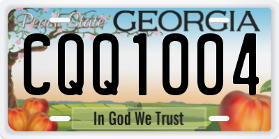 GA license plate CQQ1004