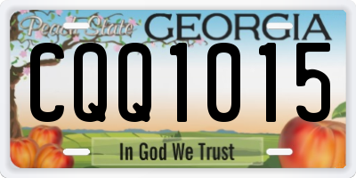 GA license plate CQQ1015