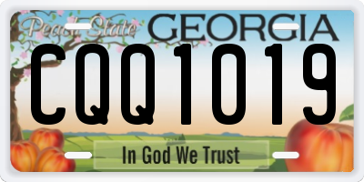 GA license plate CQQ1019