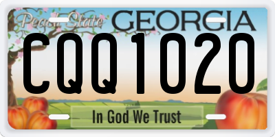 GA license plate CQQ1020