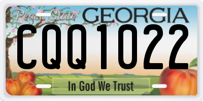 GA license plate CQQ1022