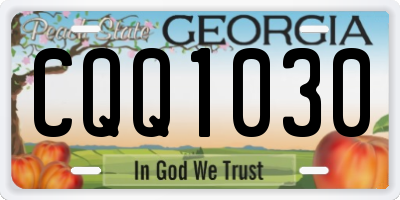 GA license plate CQQ1030