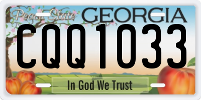 GA license plate CQQ1033