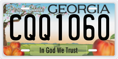 GA license plate CQQ1060
