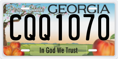 GA license plate CQQ1070