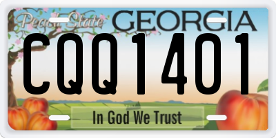 GA license plate CQQ1401