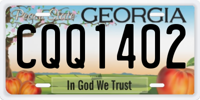 GA license plate CQQ1402