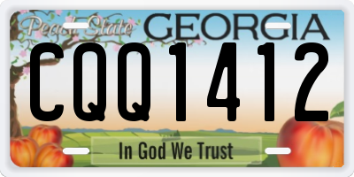 GA license plate CQQ1412