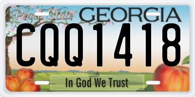 GA license plate CQQ1418