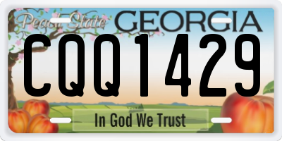 GA license plate CQQ1429