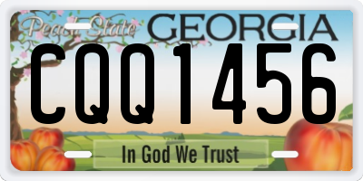 GA license plate CQQ1456