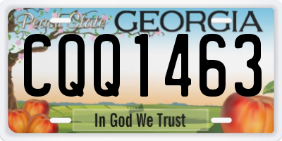 GA license plate CQQ1463