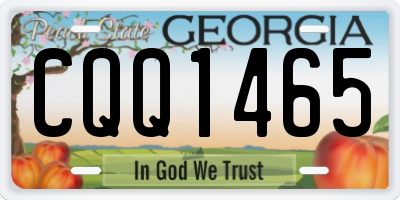 GA license plate CQQ1465