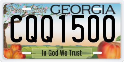 GA license plate CQQ1500