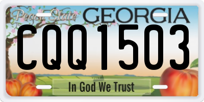 GA license plate CQQ1503