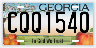 GA license plate CQQ1540