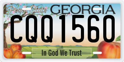 GA license plate CQQ1560