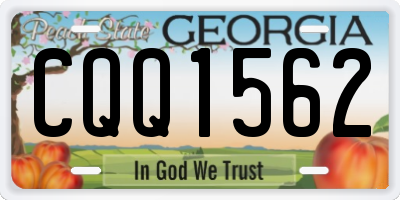 GA license plate CQQ1562