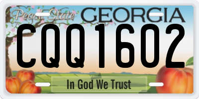 GA license plate CQQ1602