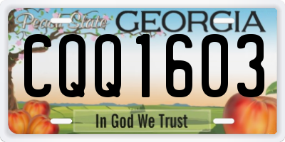 GA license plate CQQ1603