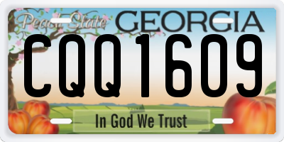 GA license plate CQQ1609