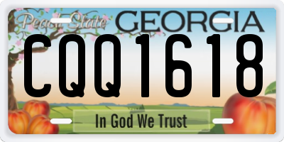 GA license plate CQQ1618