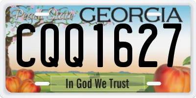 GA license plate CQQ1627