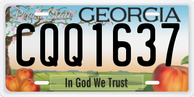 GA license plate CQQ1637