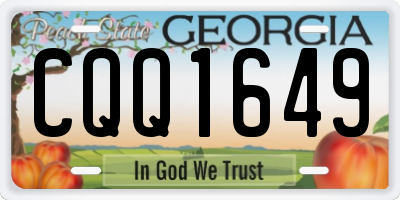 GA license plate CQQ1649