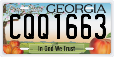 GA license plate CQQ1663